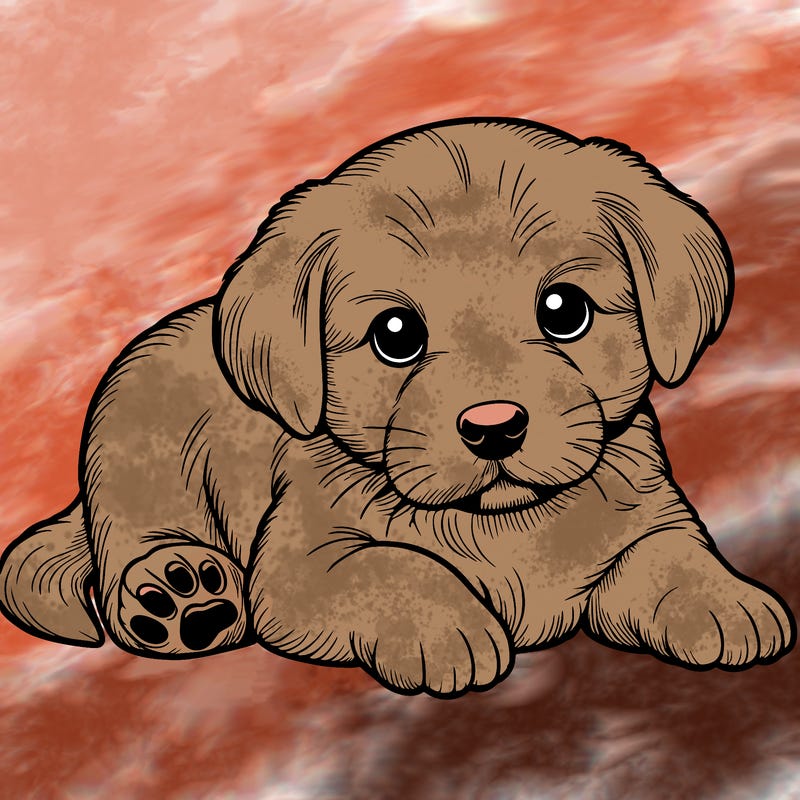 a cute realistic puppy