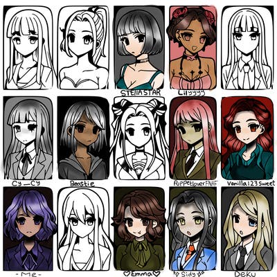 girls that look diffrent anime