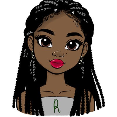 a realistic black girl with braids
