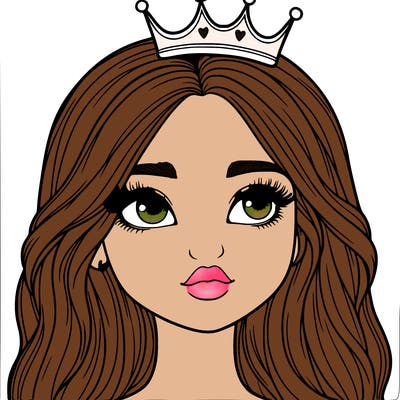 a realistic girl with a crown on