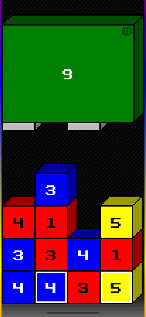 Columber - Juego de Columber que muestra un puzle de lógica con bloques de color y números