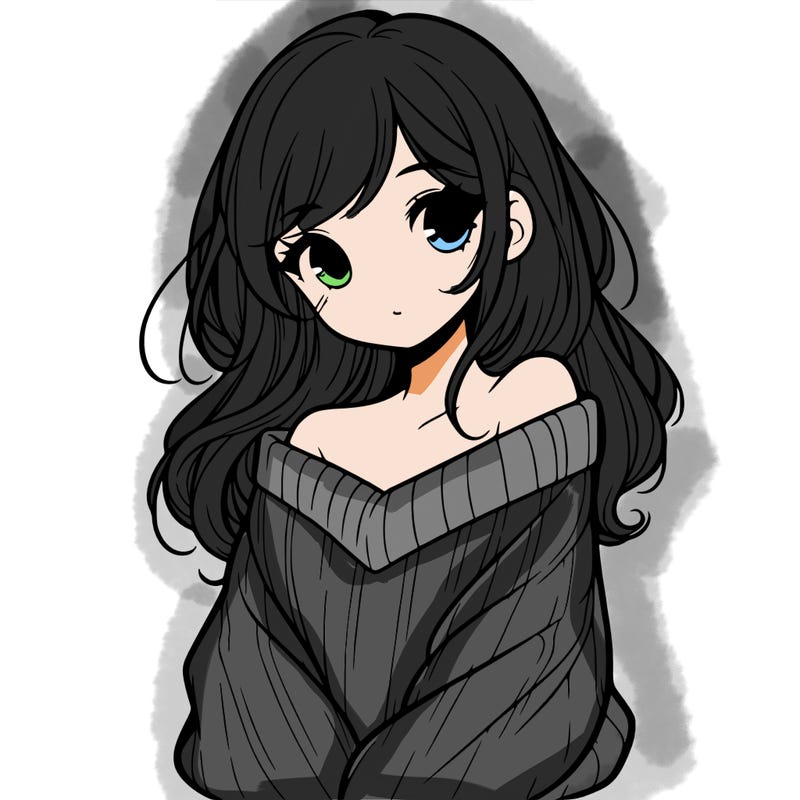 shy pretty girl wearing a sweater that is falling off one shoulder portrait