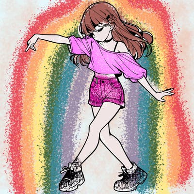 realistic girl danceing