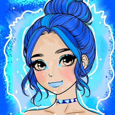 realistic pretty girl with hair in bun