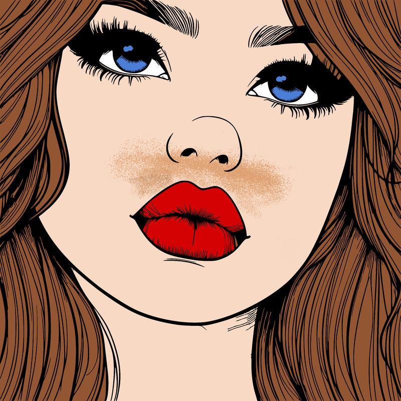 really realistic girl with lips