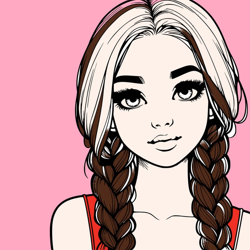 realistic girl with braids