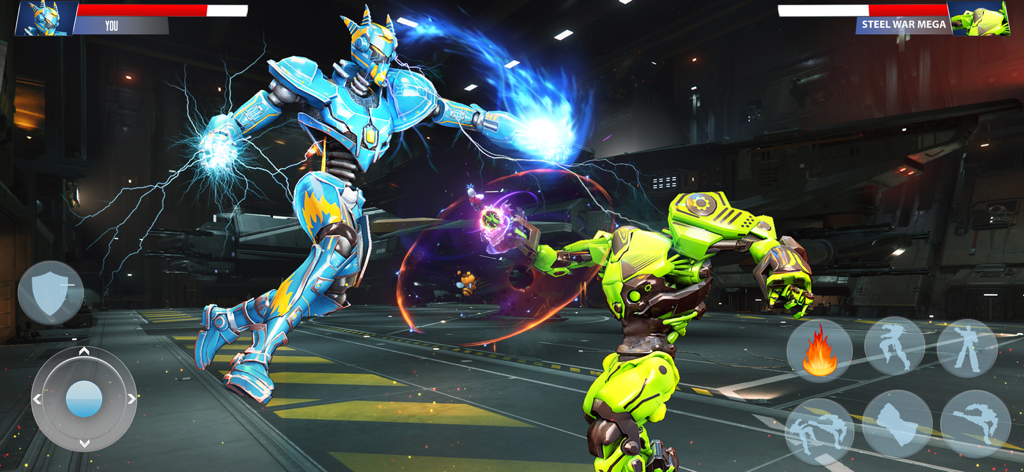 Real Robot Boxing : Macarena - Action packed 1v1 robot boxing battle between a blue and a green mecha