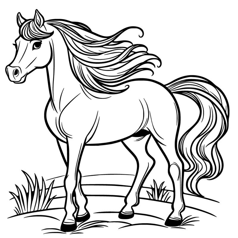 a proud arabian horse standing elegantly in the wind.