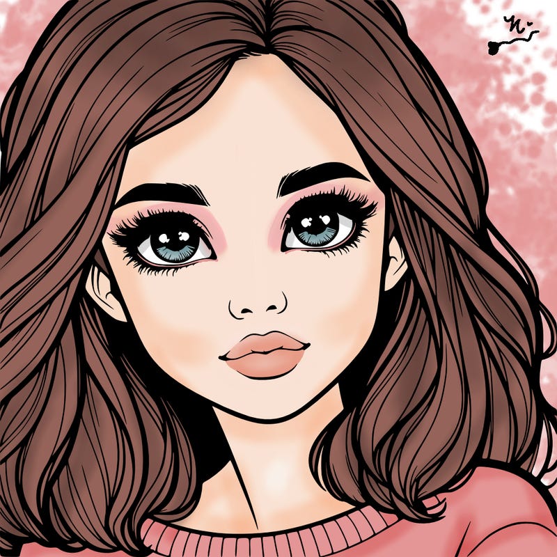 realistic girl whith cute eyes