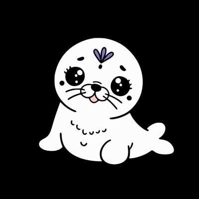 a cute baby seal mandala