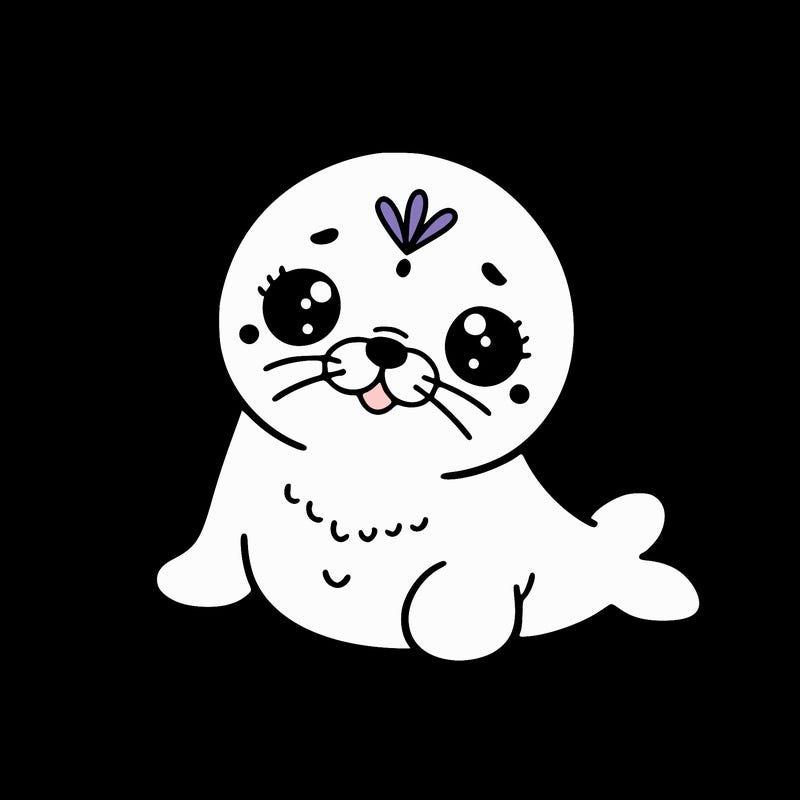 a cute baby seal mandala