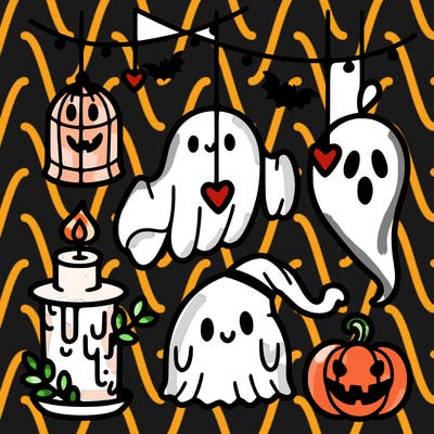halloween fantom decors peur cute amour