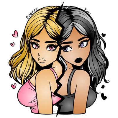 realistic girl split