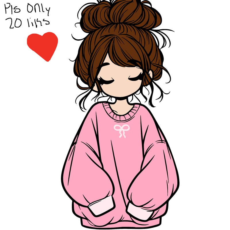 girl with baggy sweatshirt and messy bun