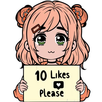 a girl with a sign saying 10 likes please