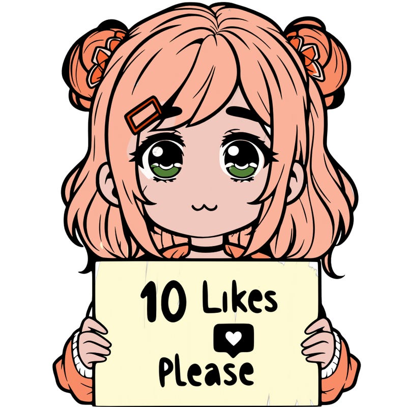a girl with a sign saying 10 likes please