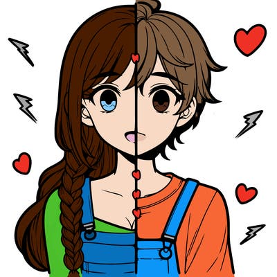 realistic girl boy split