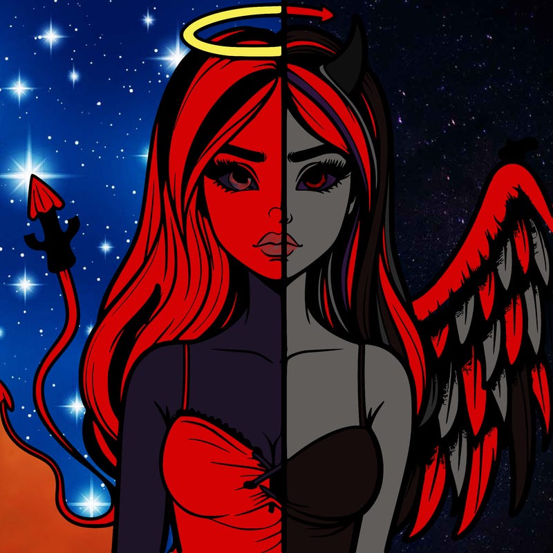 devil vs angel realistic girl