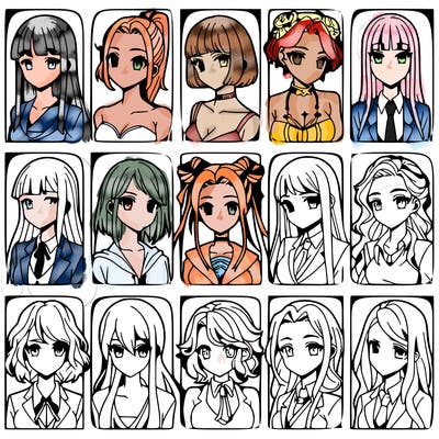 girls that look diffrent anime