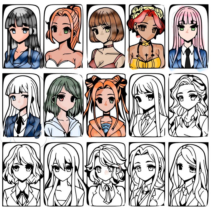 girls that look diffrent anime