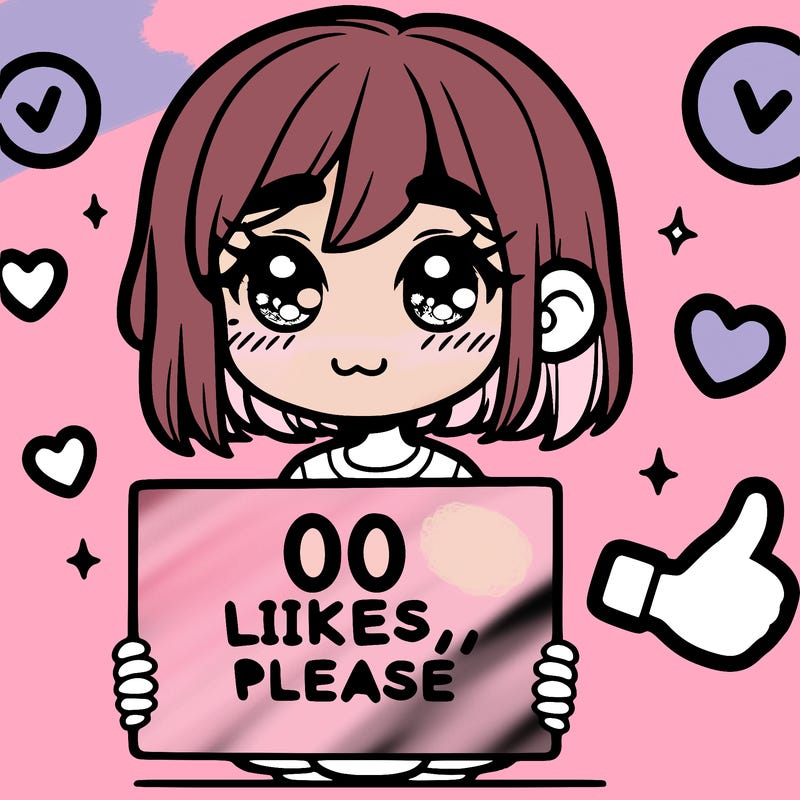 a girl with a sign saying 100 likes, please