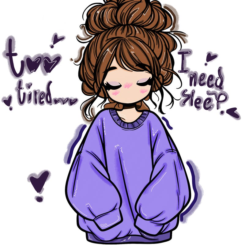 girl with baggy sweatshirt and messy bun