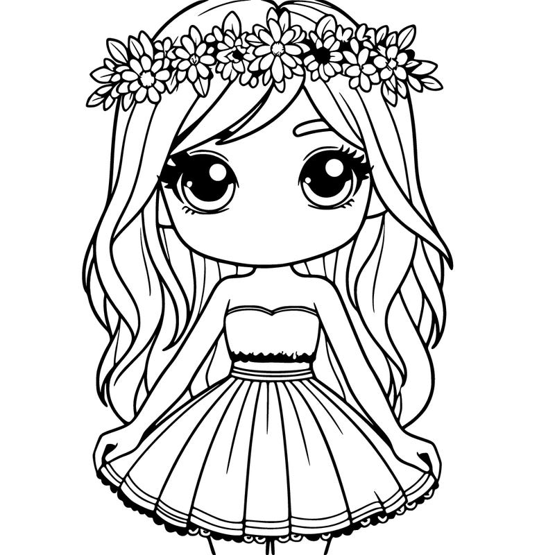 teen girl with a short dress and a flower crown