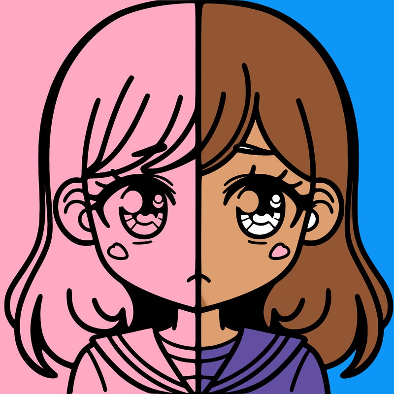 a split of a girl