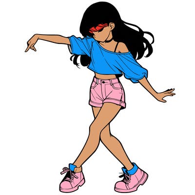 realistic girl danceing