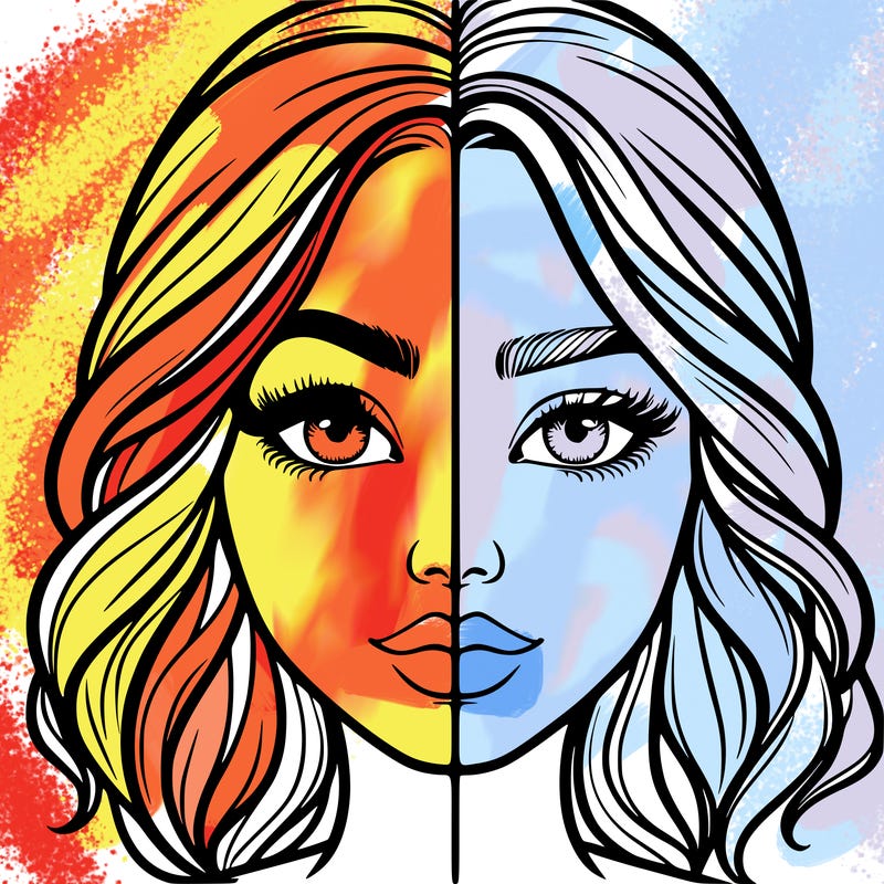 realistic girl split half