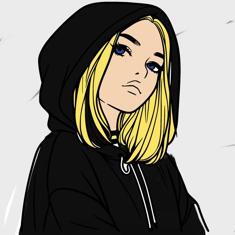 a realistic girl in a hoodie