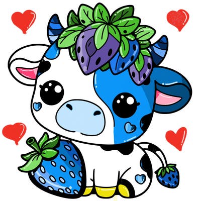 cute strawberry cow