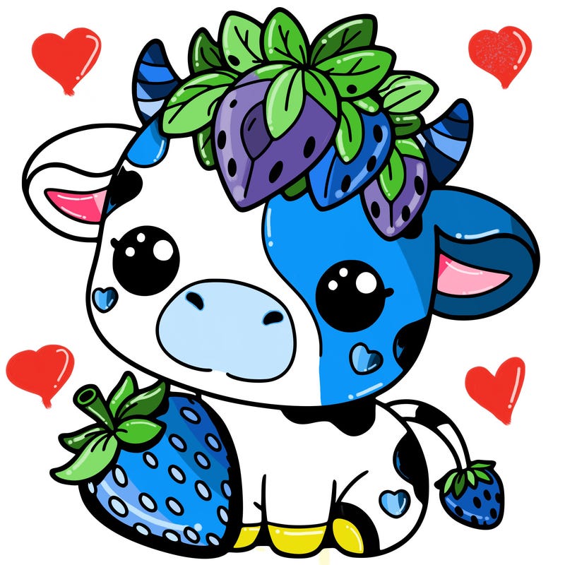 cute strawberry cow