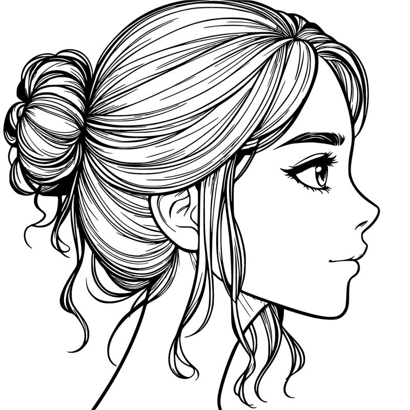 realistic face of a girl from the side