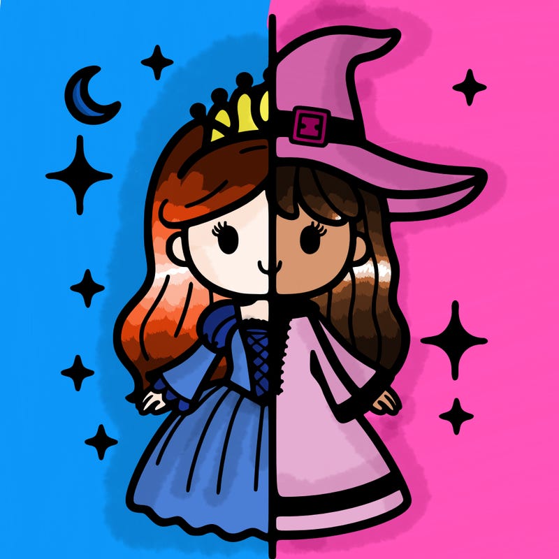 split princess and witch