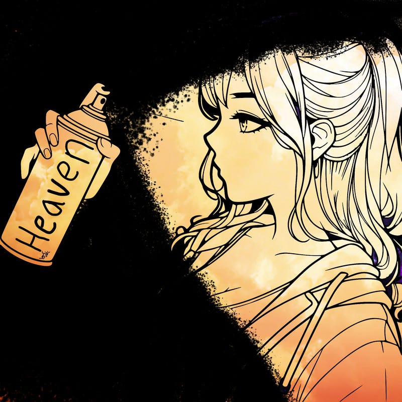 a realistic girl spray, painting