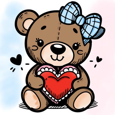 teddy bear hugging a heart