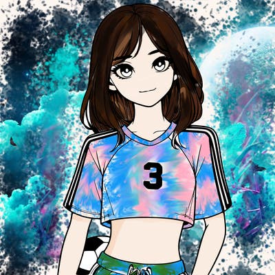 realistic girl wearing soccer jersey