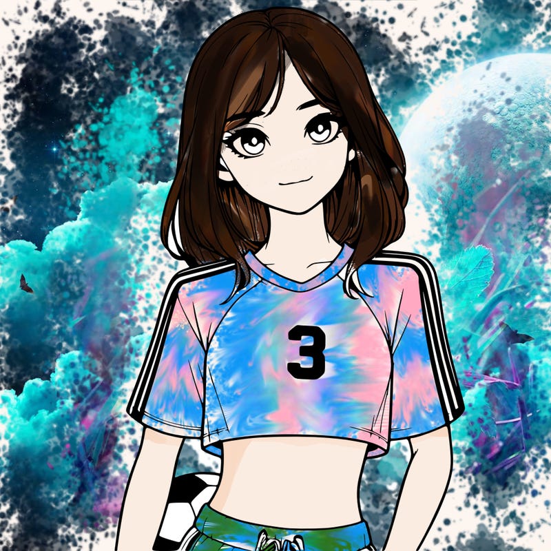 realistic girl wearing soccer jersey