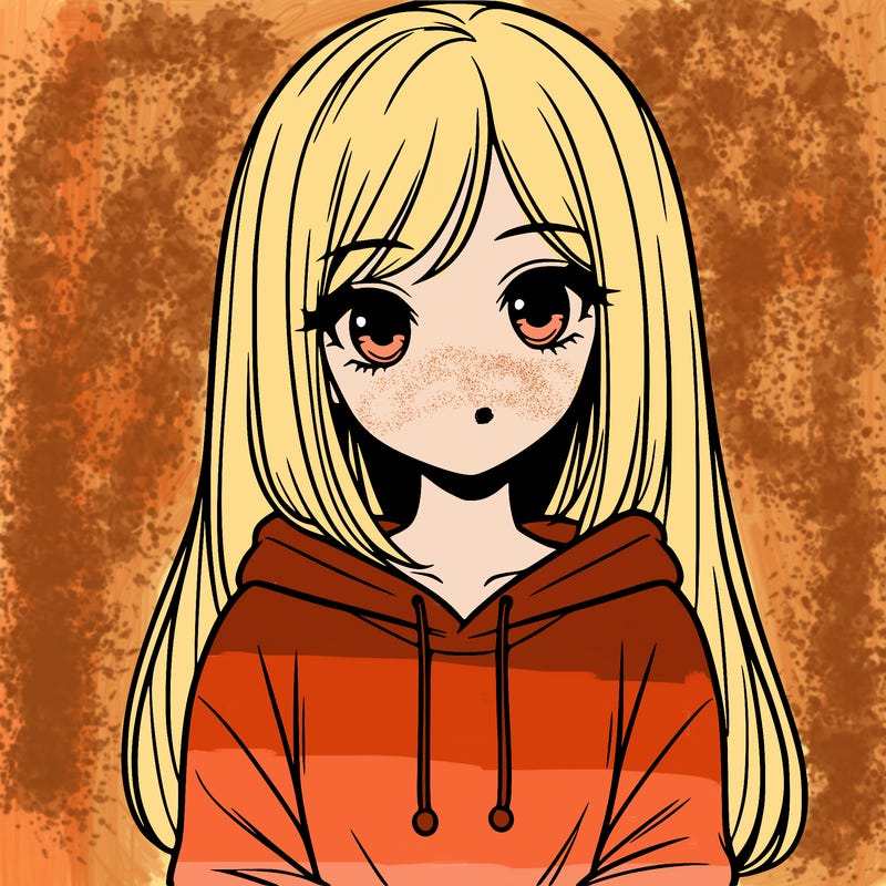 realistic girl with hoodie and hair down