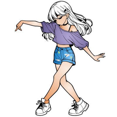 realistic girl danceing