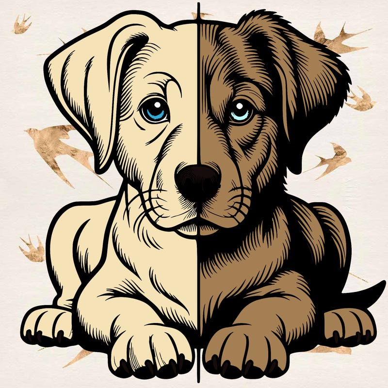 realistic dog split picture