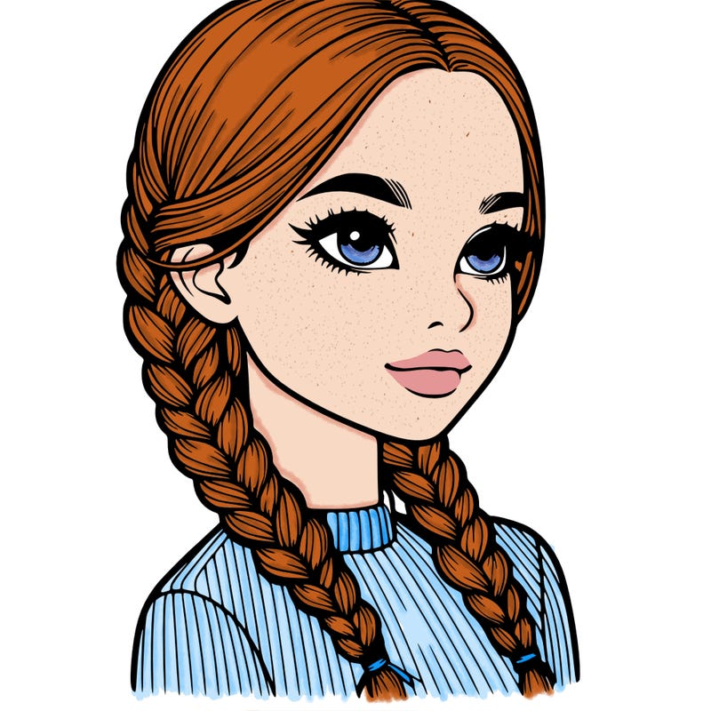 realistic girl with braids