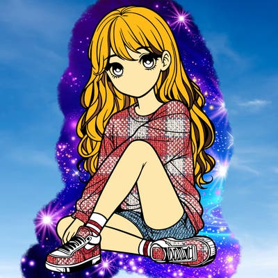 girl sitting realistic