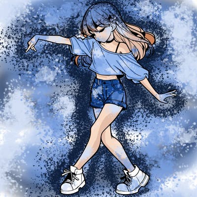 realistic girl danceing