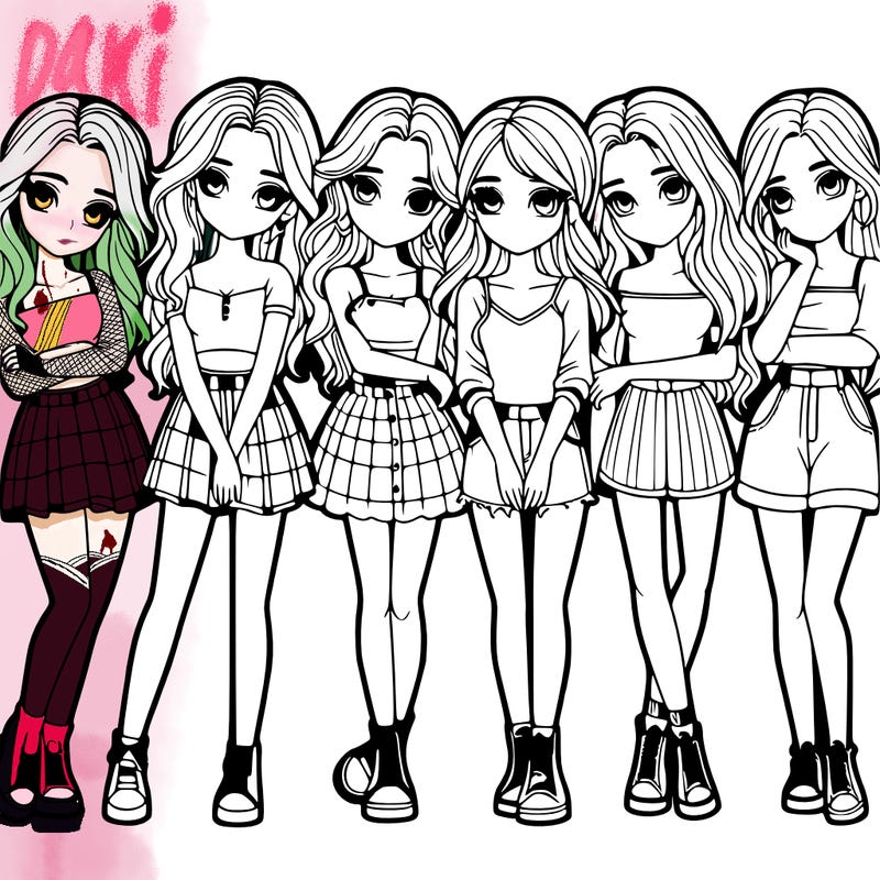 a group of girls realistic