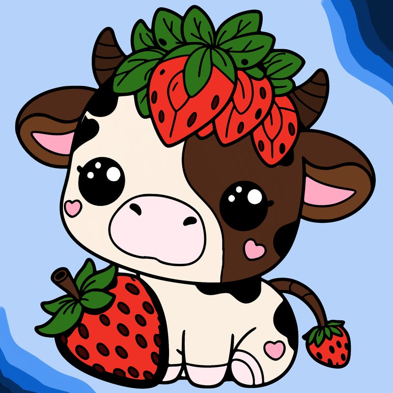 cute strawberry cow