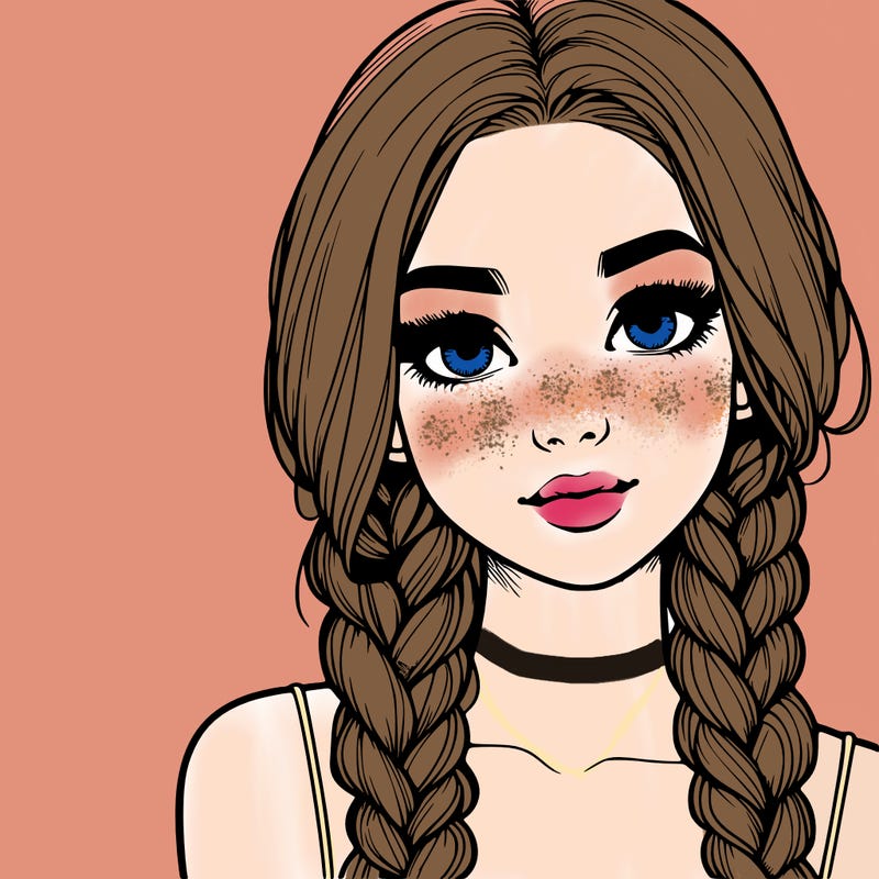 realistic girl with braids