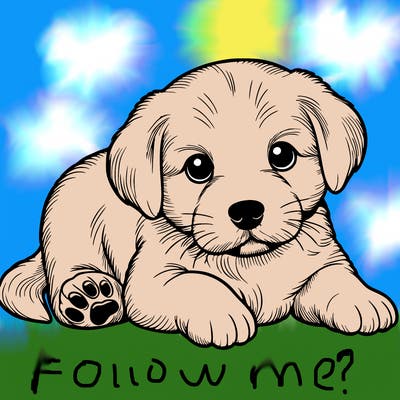 a cute realistic puppy