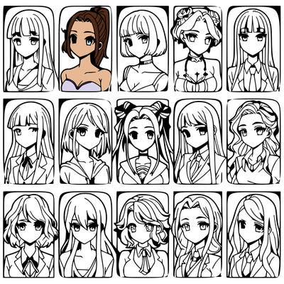 girls that look diffrent anime